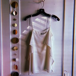 White & Silver Cache Blousy Tank